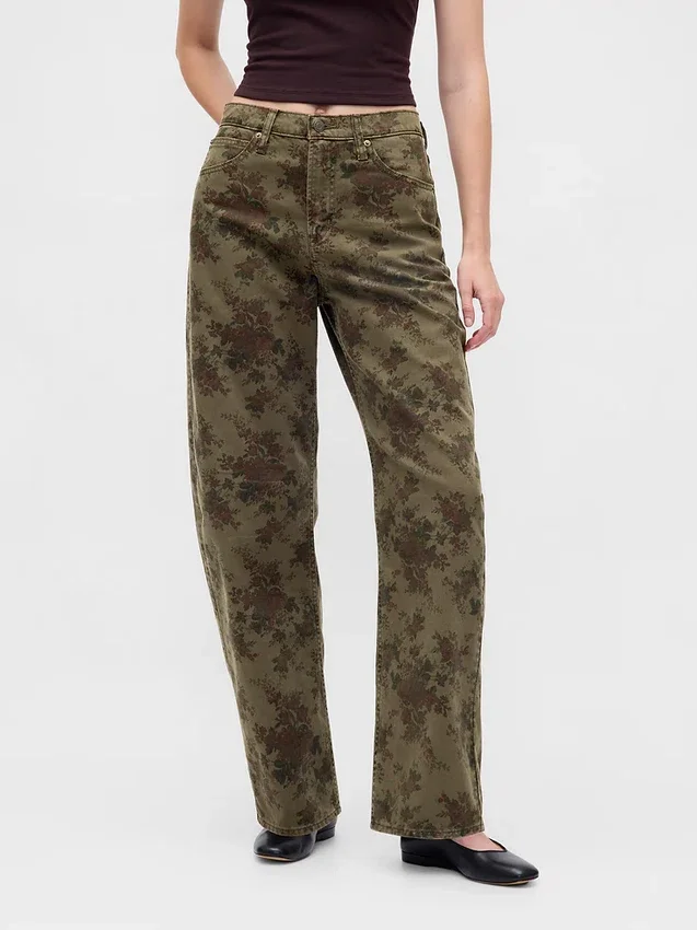 Barrel-Jeans mit hoher Leibhöhe