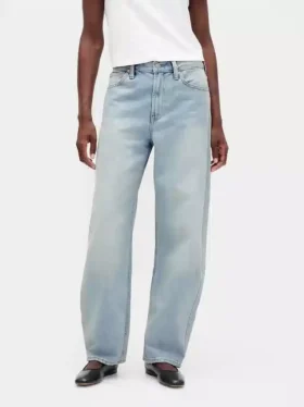 Barrel-Jeans mit hoher Leibhöhe
