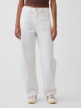 Barrel-Jeans mit hoher Leibhöhe