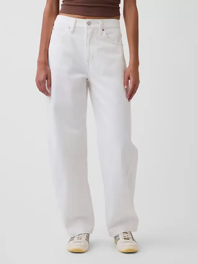 Barrel-Jeans mit hoher Leibhöhe
