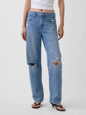 Barrel-Jeans mit hoher Leibhöhe