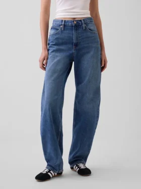 Barrel-Jeans mit hoher Leibhöhe