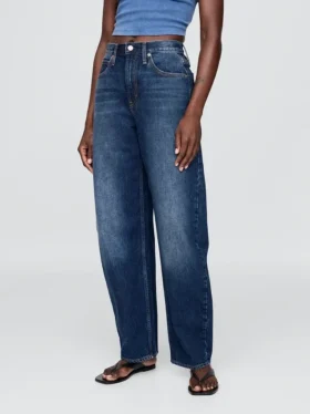 Barrel-Jeans mit hoher Leibhöhe