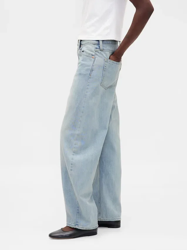 Barrel-Jeans mit hoher Leibhöhe