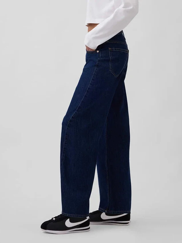 Barrel-Jeans mit hoher Leibhöhe