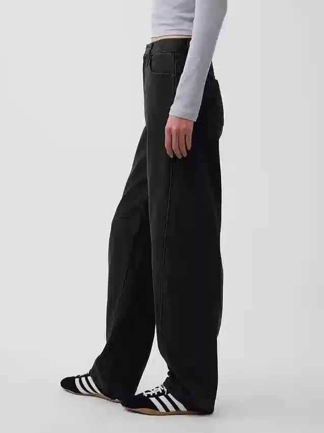 Barrel-Jeans mit hoher Leibhöhe