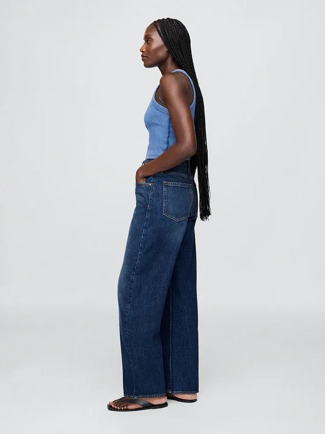 Barrel-Jeans mit hoher Leibhöhe