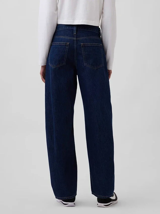 Barrel-Jeans mit hoher Leibhöhe