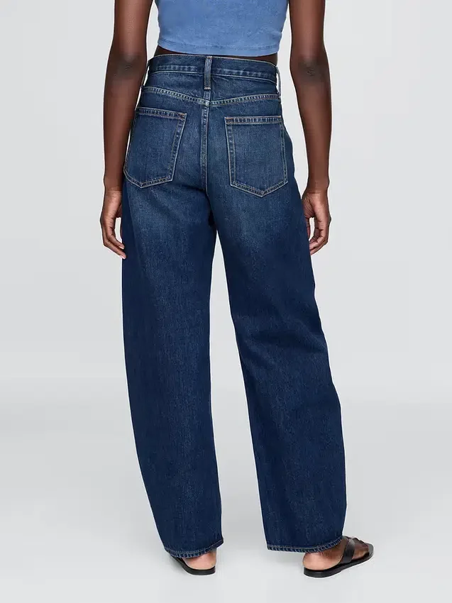 Barrel-Jeans mit hoher Leibhöhe