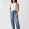 Barrel-Jeans mit hoher Leibhöhe