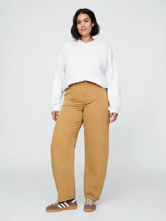 Barrel-Jeans mit hoher Leibhöhe