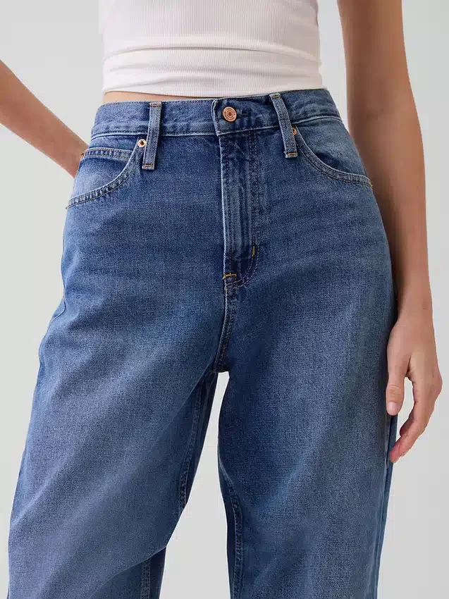 Barrel-Jeans mit hoher Leibhöhe