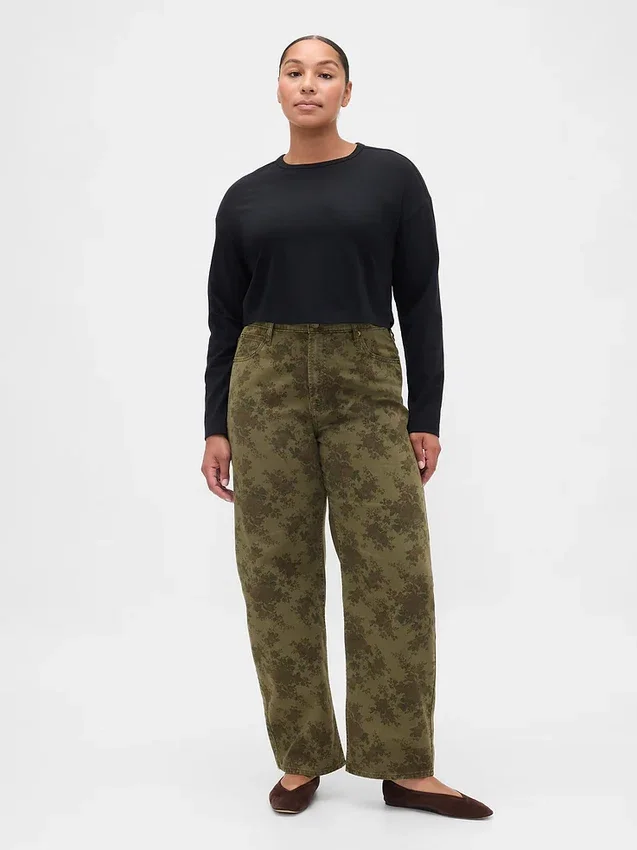 Barrel-Jeans mit hoher Leibhöhe