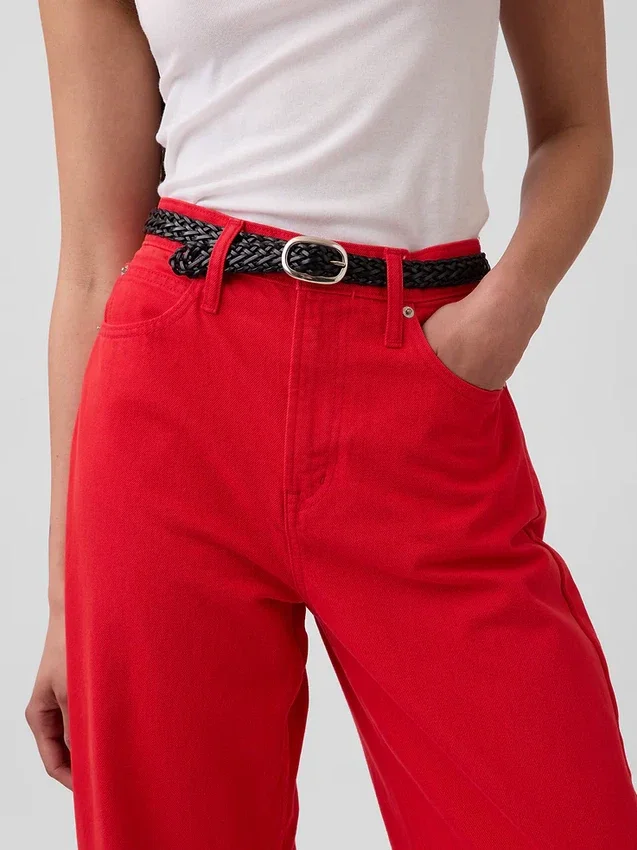 Barrel-Jeans mit hoher Leibhöhe