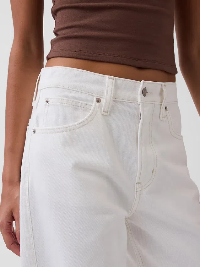 Barrel-Jeans mit hoher Leibhöhe