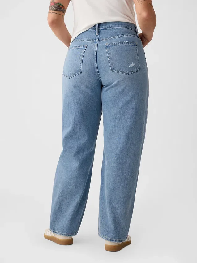 Barrel-Jeans mit hoher Leibhöhe