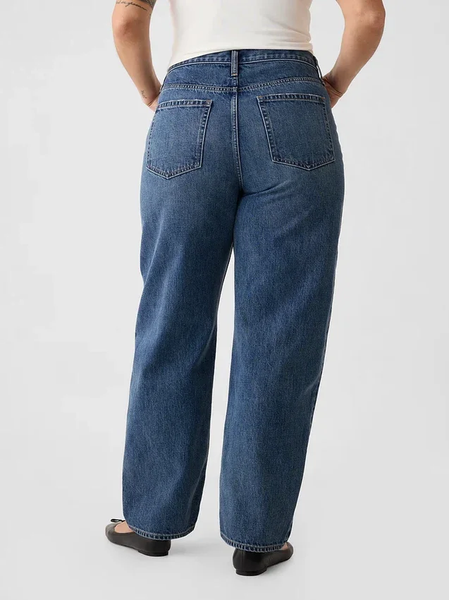 Barrel-Jeans mit hoher Leibhöhe