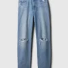 Barrel-Jeans mit hoher Leibhöhe