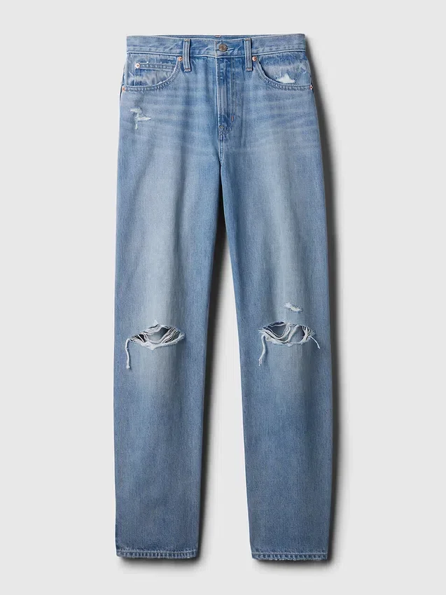 Barrel-Jeans mit hoher Leibhöhe