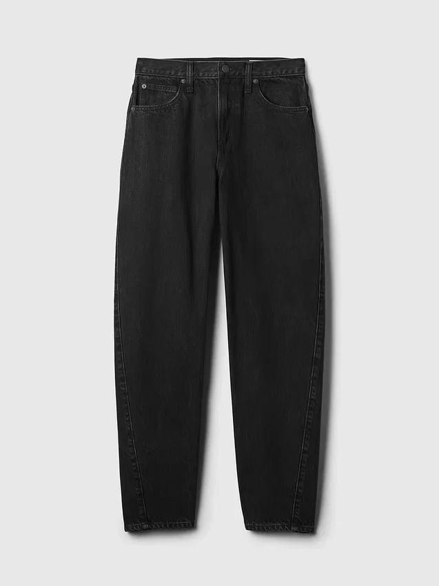 Barrel-Jeans mit hoher Leibhöhe