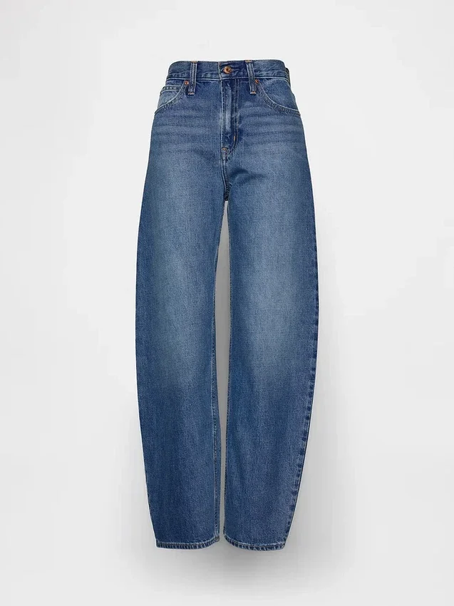 Barrel-Jeans mit hoher Leibhöhe