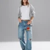 Barrel-Jeans mit hoher Leibhöhe