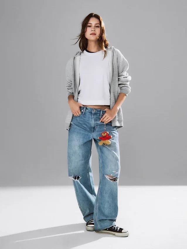 Barrel-Jeans mit hoher Leibhöhe