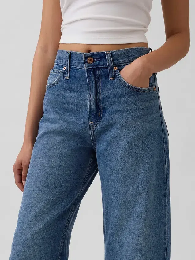 Barrel-Jeans mit hoher Leibhöhe