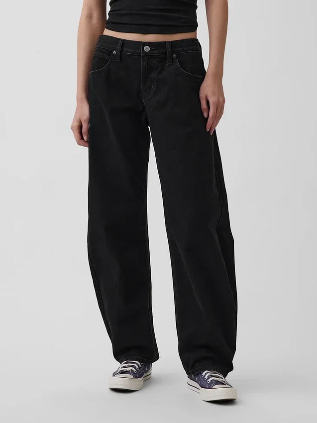 Barrel-Jeans mit niedriger Leibhöhe