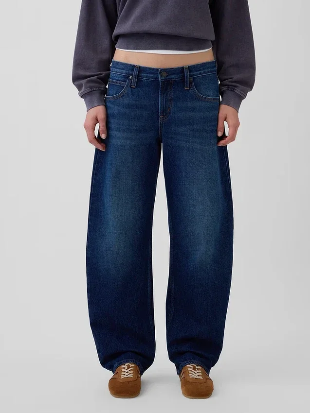 Barrel-Jeans mit niedriger Leibhöhe