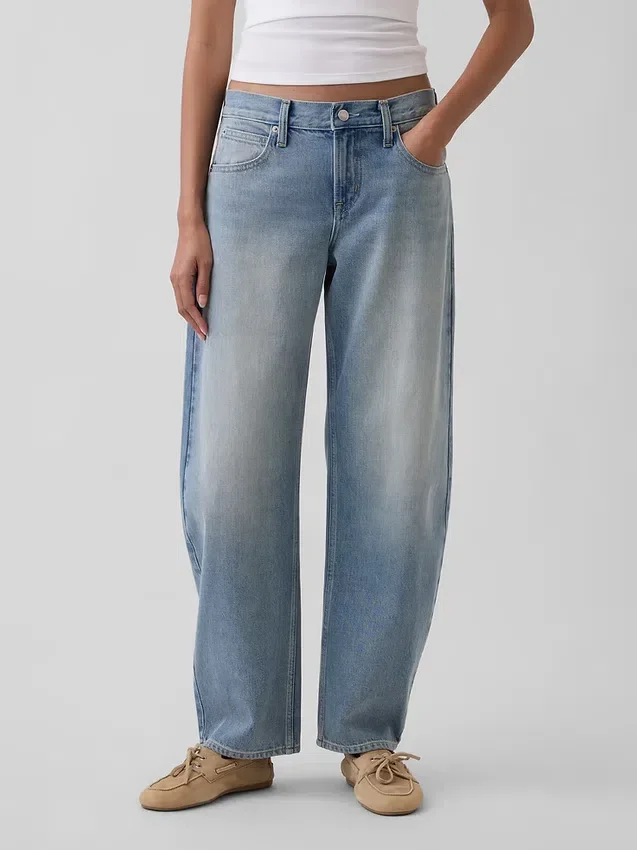 Barrel-Jeans mit niedriger Leibhöhe