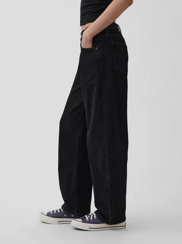 Barrel-Jeans mit niedriger Leibhöhe