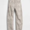 Barrel-Jeans mit Schlangenprint und hoher Leibhöhe