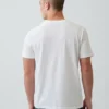 Baumwoll-Jersey-T-Shirt mit V-Ausschnitt