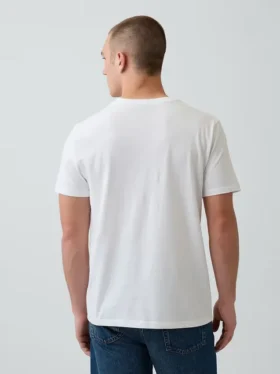 Baumwoll-Jersey-T-Shirt mit V-Ausschnitt