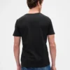 Baumwoll-Jersey-T-Shirt mit V-Ausschnitt