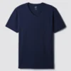 Baumwoll-Jersey-T-Shirt mit V-Ausschnitt
