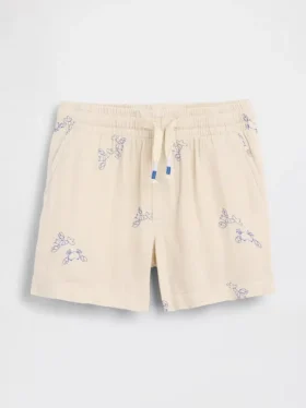 Baumwollgaze-Shorts mit Print zum Hineinschlüpfen für Baby & Kleinkind