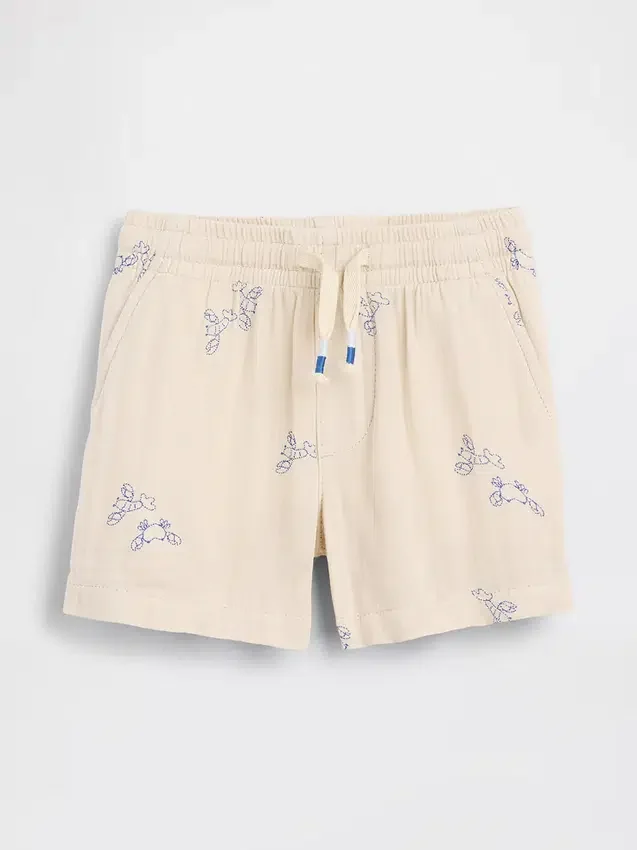 Baumwollgaze-Shorts mit Print zum Hineinschlüpfen für Baby & Kleinkind