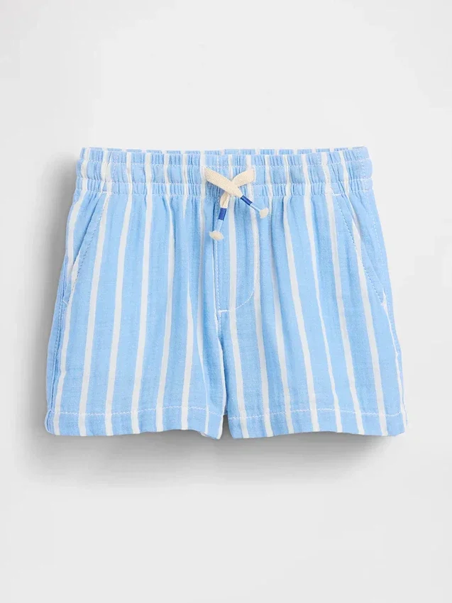 Baumwollgaze-Shorts mit Print zum Hineinschlüpfen für Baby & Kleinkind
