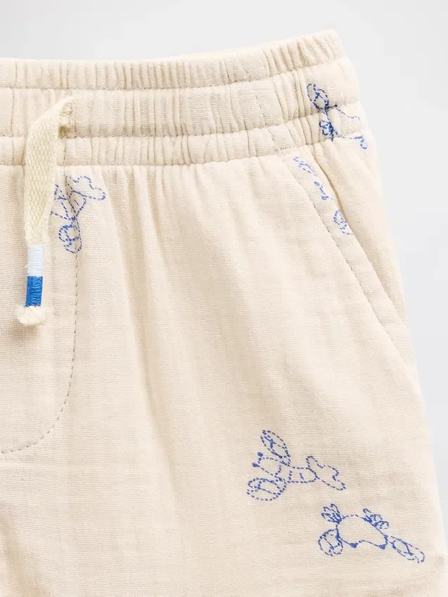 Baumwollgaze-Shorts mit Print zum Hineinschlüpfen für Baby & Kleinkind