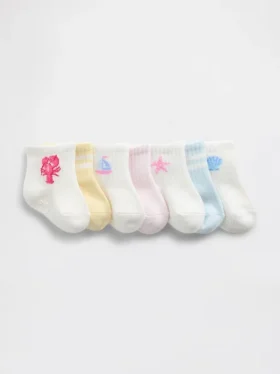 Beachy Quarter Crew-Socken für Kleinkinder (7er-Pack)