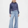 Bedruckte, weit geschnittene Jogginghose im Jeans-Look