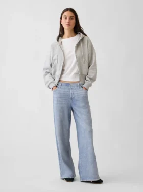 Bedruckte, weit geschnittene Jogginghose im Jeans-Look