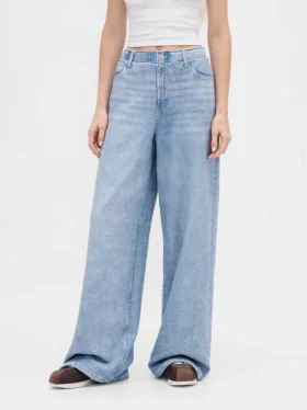 Bedruckte, weit geschnittene Jogginghose im Jeans-Look
