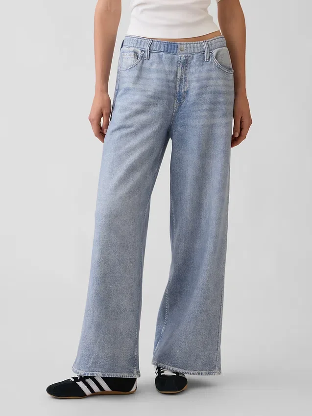 Bedruckte, weit geschnittene Jogginghose im Jeans-Look