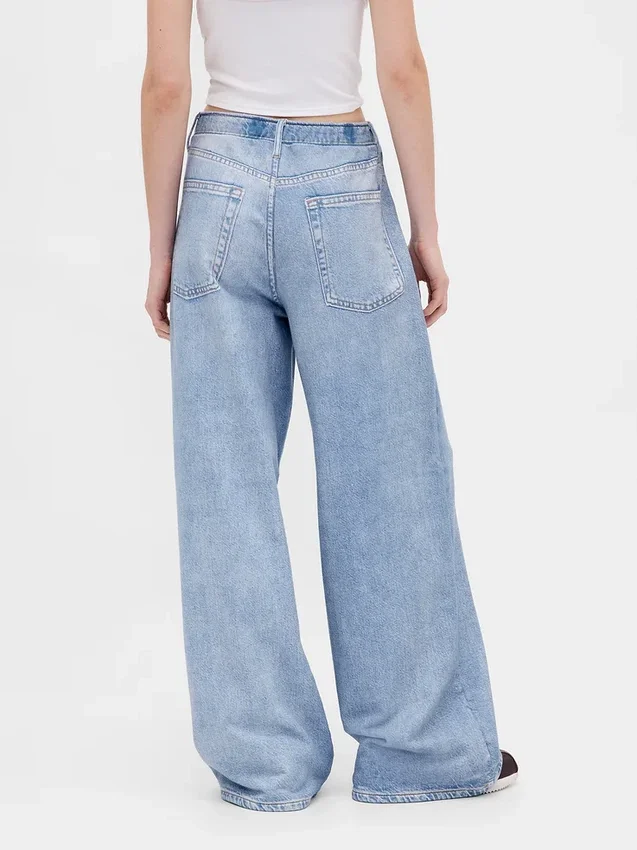 Bedruckte, weit geschnittene Jogginghose im Jeans-Look