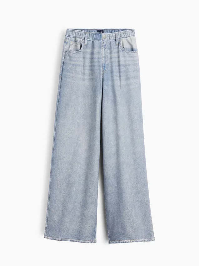 Bedruckte, weit geschnittene Jogginghose im Jeans-Look