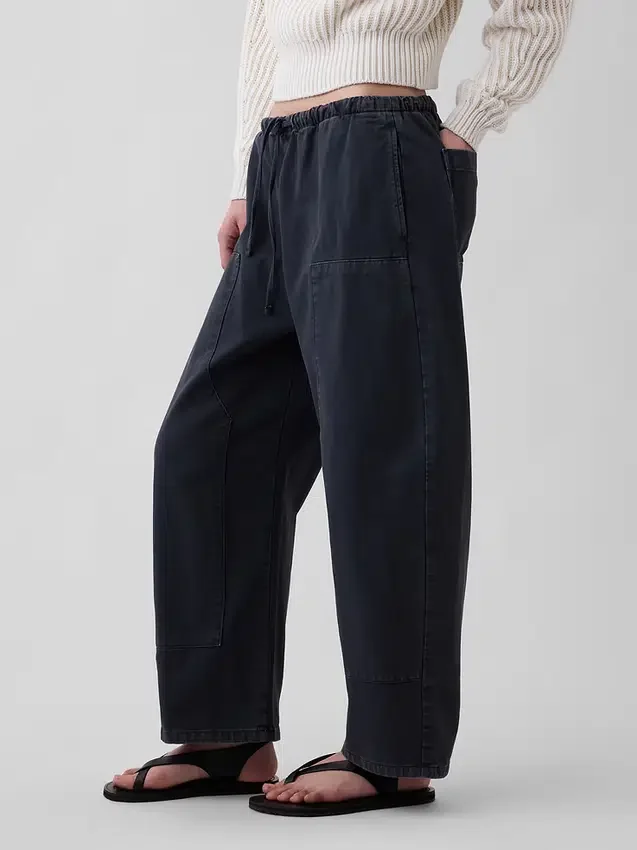 Bequeme Barrel-Hose mit doppelten Knieeinsätzen
