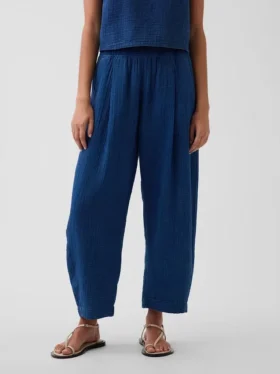 Bequeme Hose aus Baumwollgaze-Denim